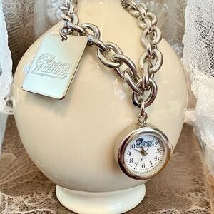 NFL New England Patriots Pendant Watch, Tag & Charm Bracelet